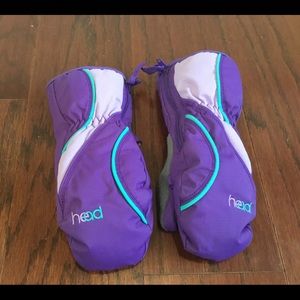 Head purple zipper fleece lined mittens S 4-6 yr
